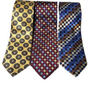Jos. A. Bank Silk Men's Tie Trio – Classic Patterns in Bold Colorways